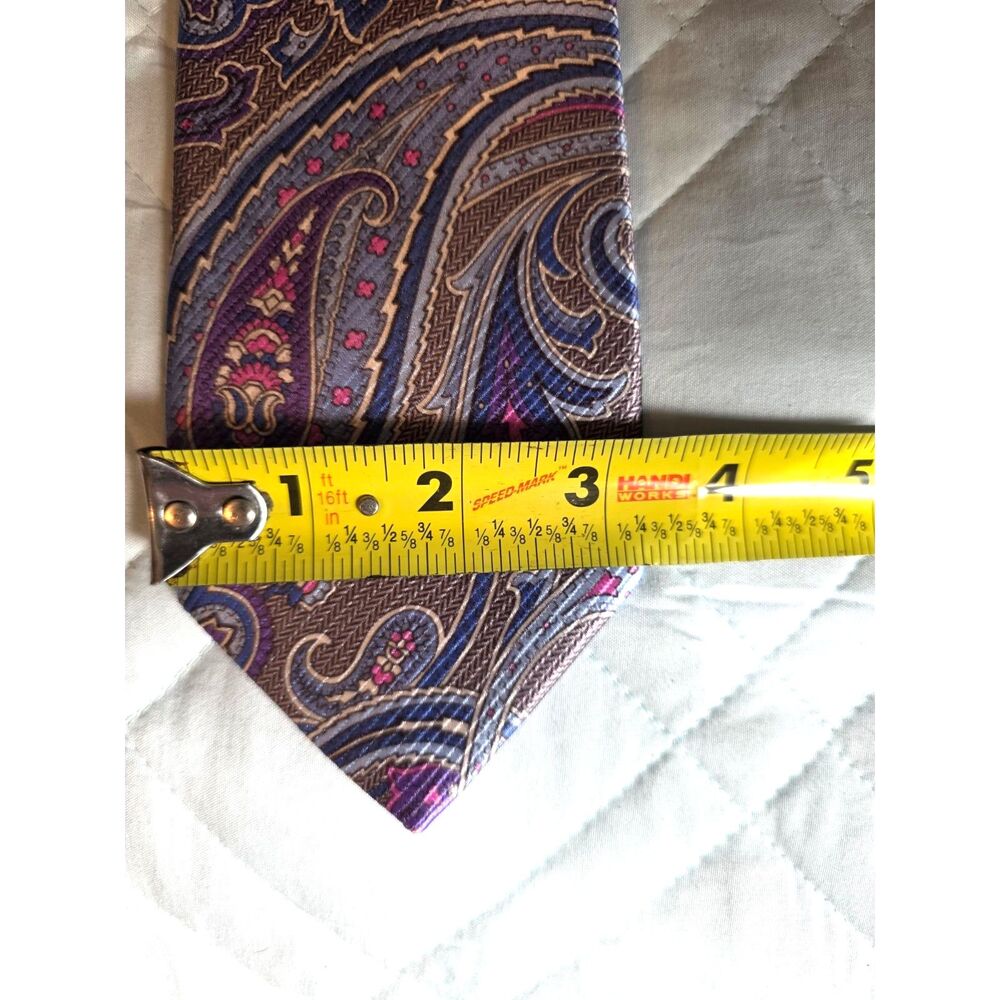 David Donahue Paisley Silk Tie - Picture 6 of 6